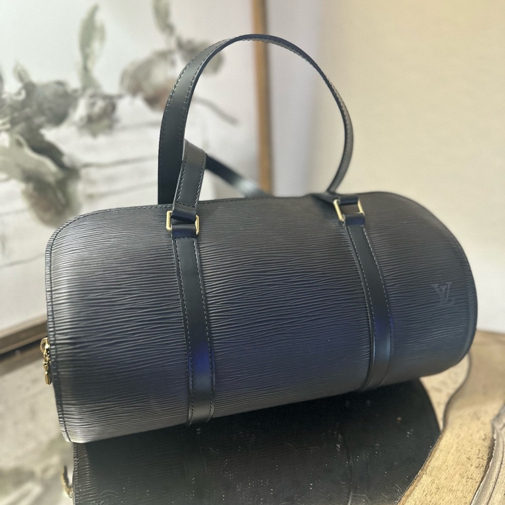 Louis Vuitton Epi Papillon Black Barrel Bag Classic LV Handbag